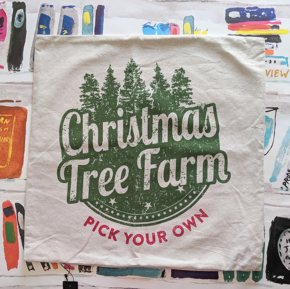NEW Christmas Tree Farm Pick Your Own Throw Pillow